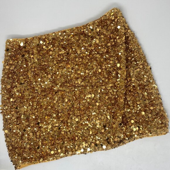 Zara Gold Sequin Mini Skirt Medium NWT $70 - Picture 6 of 8
